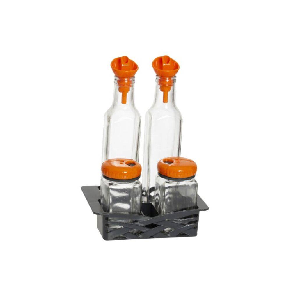 Herevin Oil-vinegar Set 2x250cc With Salt Shaker 2x160cc Orange, 152090-560o
