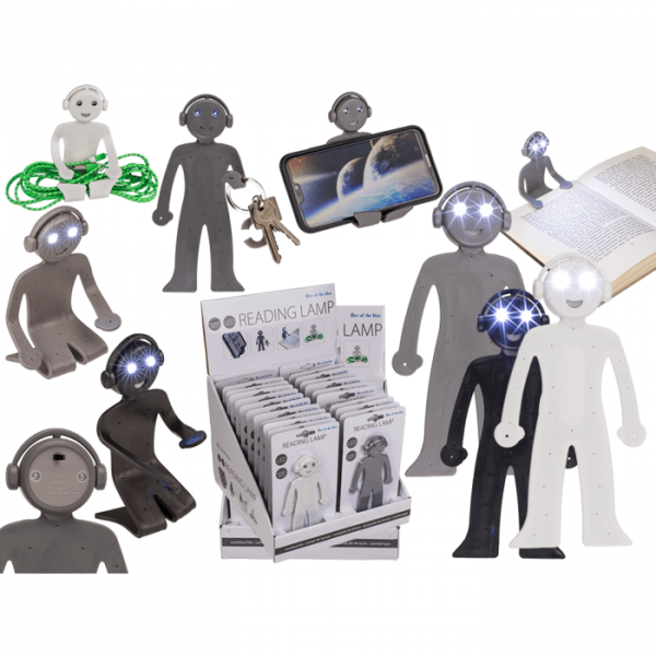 Out Of The Blue Reading Lamp Men Body 16cm Shape With Led  #57/9827. Black
