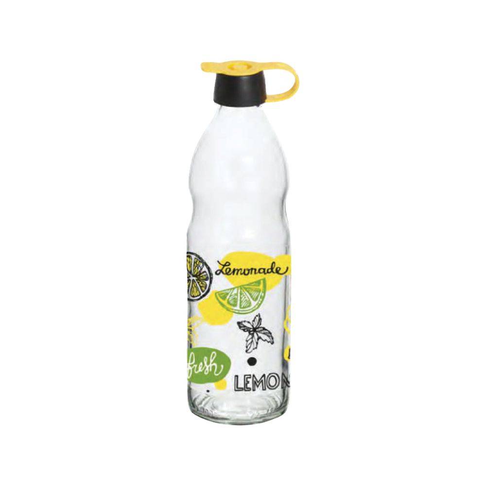 Herevin Decorated Water Bottle 1lt Yellow Lemonade, 111655-002