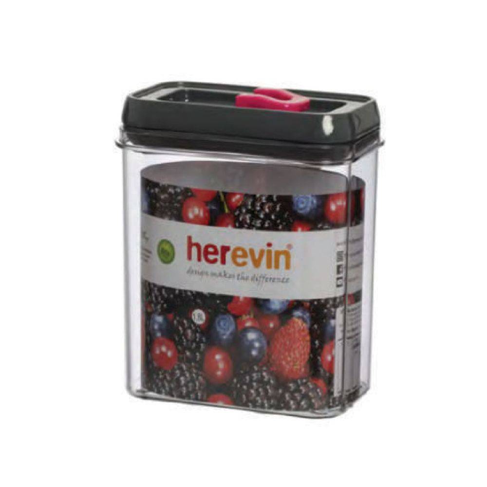Herevin Storage Canister 1.8lt Grey With Pink, 161183-560p