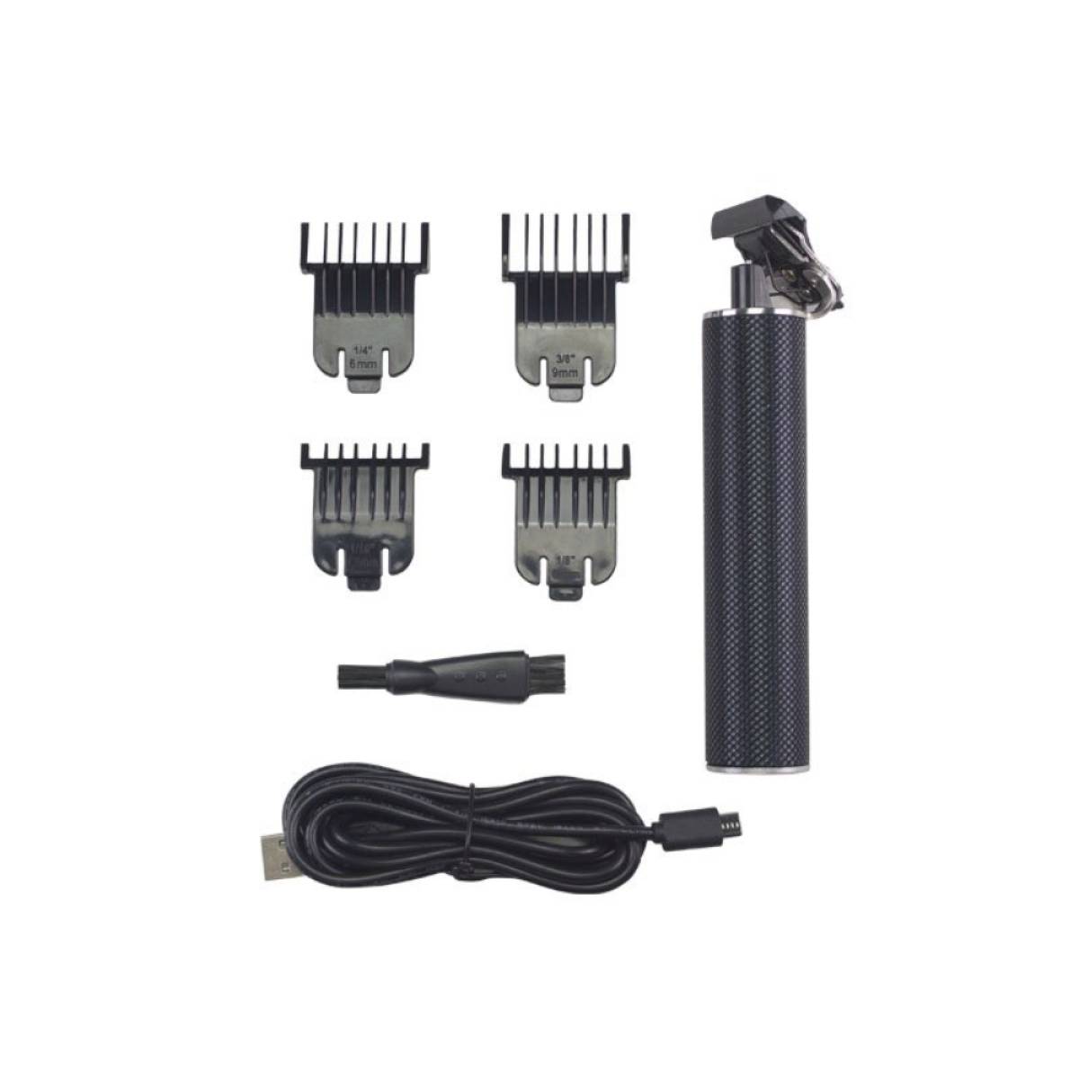 Beper Rechargeable Precision Hair Clipper And Trimmer, Waterproof Stainless Steel Blades, Usb Rechargeable Black, P304cap001