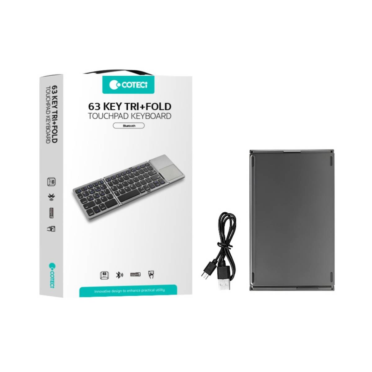 Coteci 63 Key Tri-fold Touchpad Keyboard