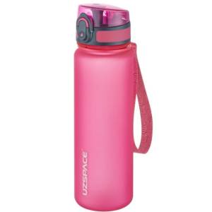 Uzspace Plastic Water Bottle Colorful Frosted 650ml Tritan Bpa Free #3037 Fuchsia.