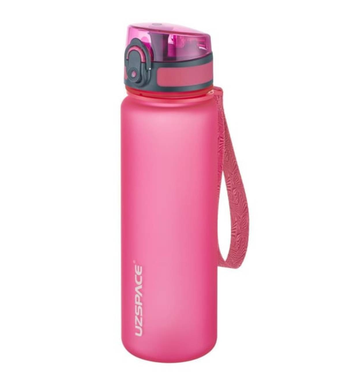 Uzspace Plastic Water Bottle Colorful Frosted 650ml Tritan Bpa Free #3037 Fuchsia.