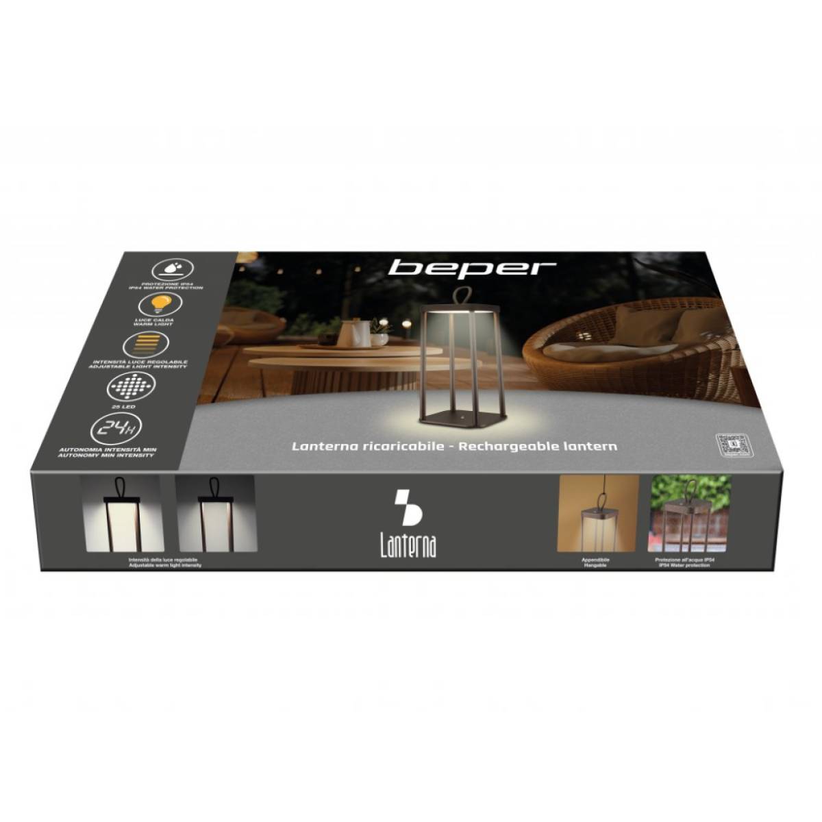 Beper Rechargeable Led Lantern For Outdoor And Indoor, Use, 25 Warm Light Leds, P207ili102