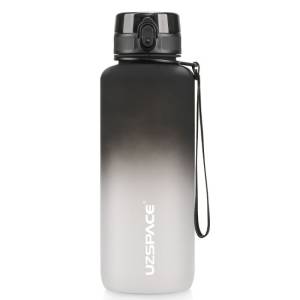 Uzspace Plastic Water Bottle Colorful Frosted 1500ml Tritan Bpa Free #3056 Black And White.