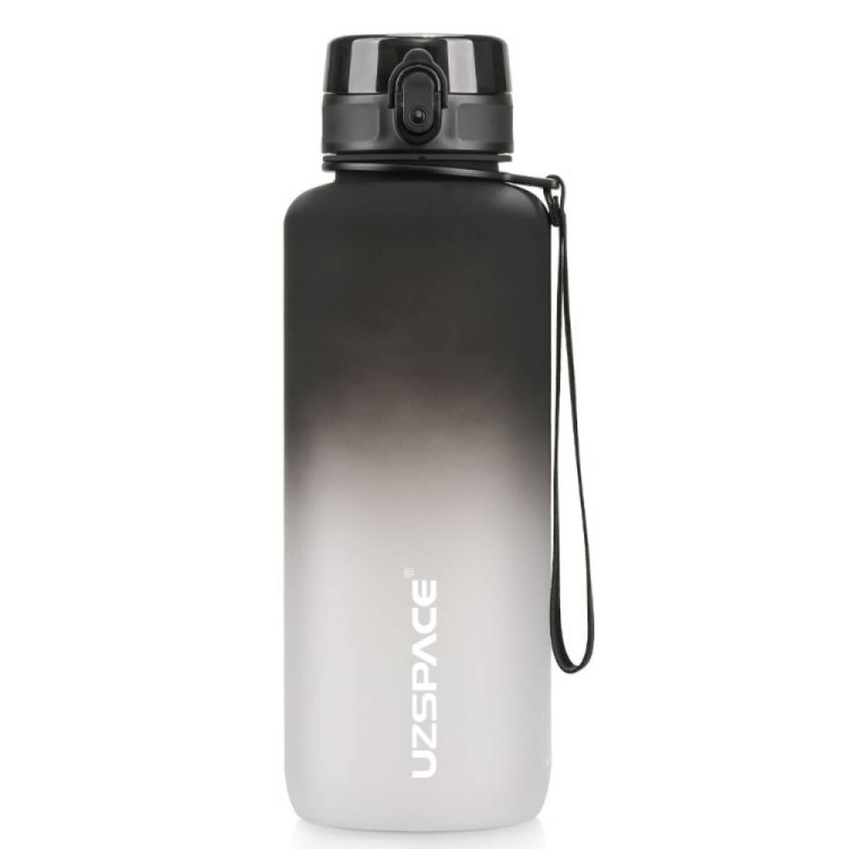Uzspace Plastic Water Bottle Colorful Frosted 1500ml Tritan Bpa Free #3056 Black And White.