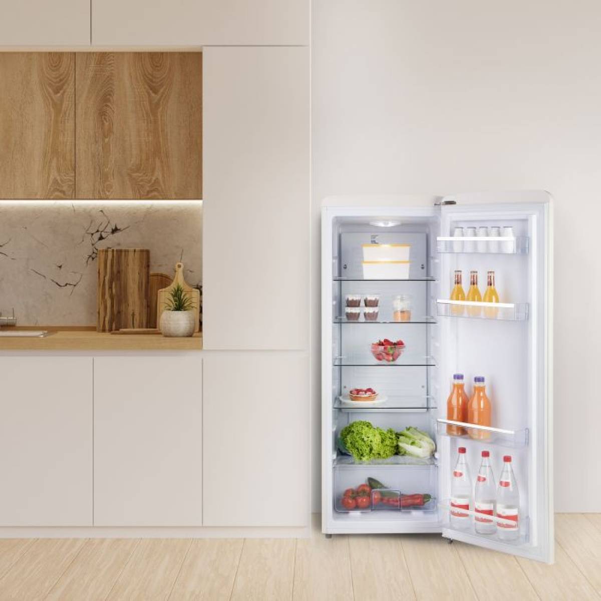 DOMO Retro Refrigerator - D - 225 L - white