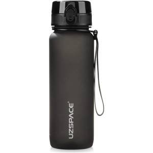Uzspace Plastic Water Bottle Colorful Frosted  800ml Tritan Bpa Free #3053 Black.