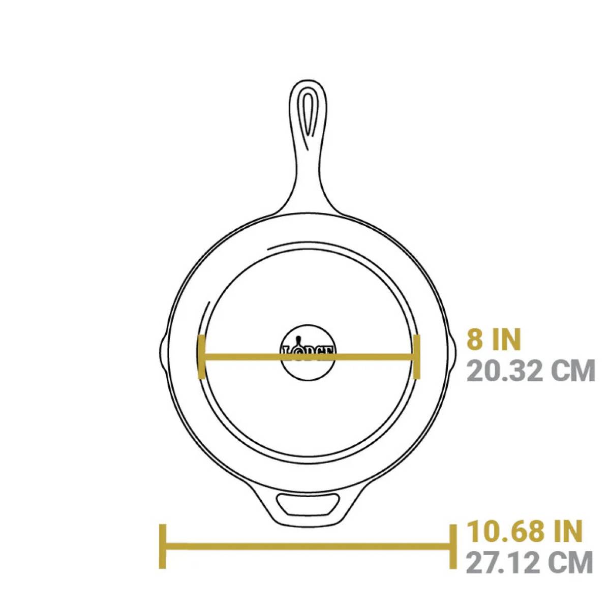 LODGE 26Cm Seasoned Cast Iron Grill Pan