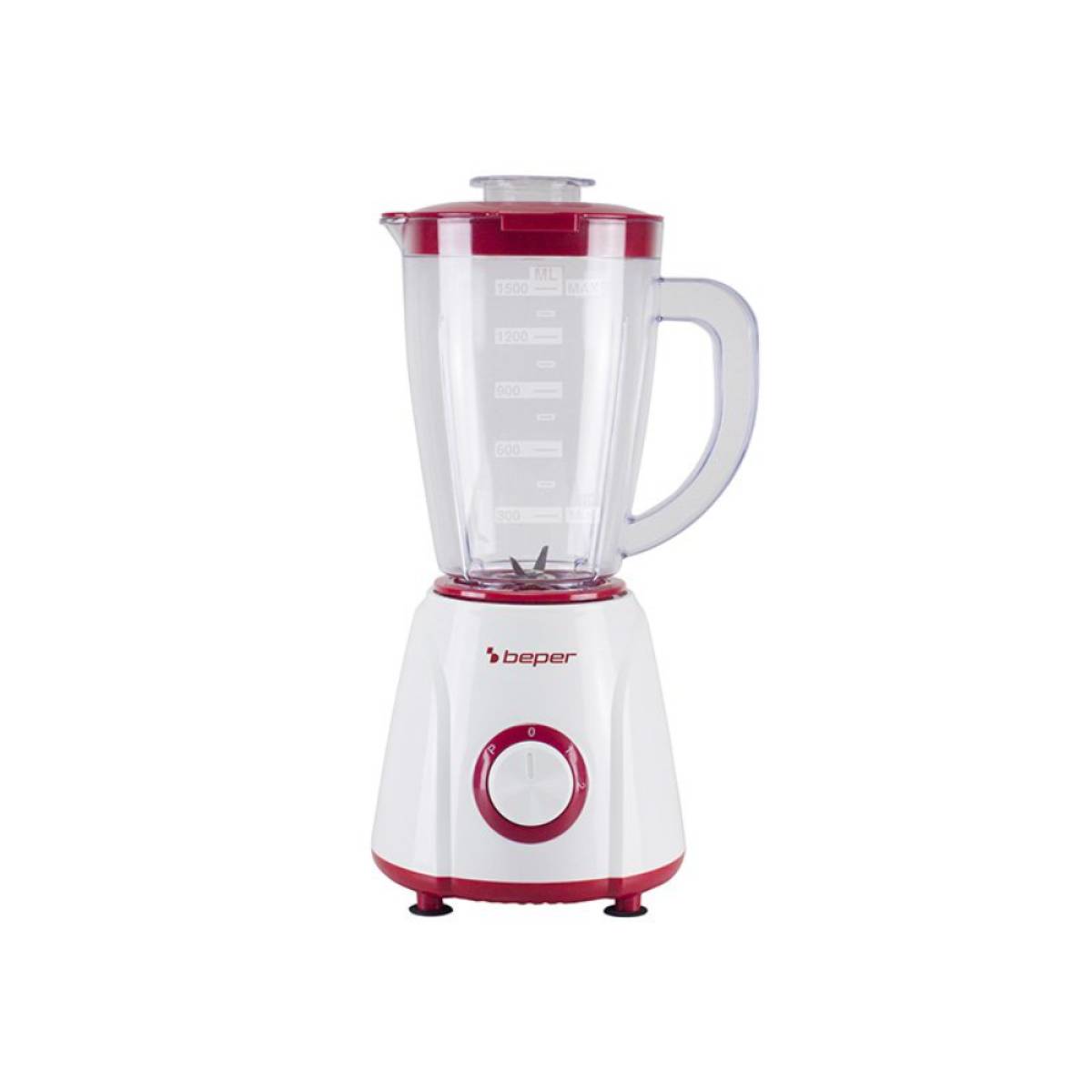Beper Blender 1.5l Plastic, 4 Stainless Steel Blades, 2 Speeds, And Pulse Function, P102fru501