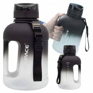 Uzspace Plastic Water Bottle Gallon 1700ml Bpa Free #3065 Black And White.