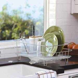 Simplehuman Slim Wire Frame Dishrack_brushed Steel_frosted Plastic_bamboo Knife Block
