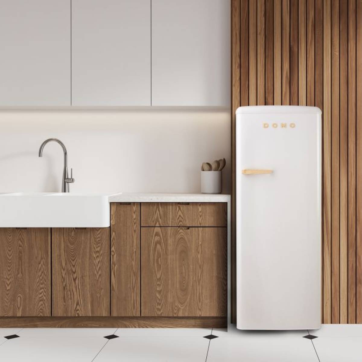 DOMO Retro Refrigerator - D - 225 L - white