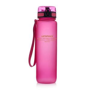 Uzspace Plastic Water Bottle Colorful Frosted 1000ml Tritan Bpa Free #3038 Fuchsia.