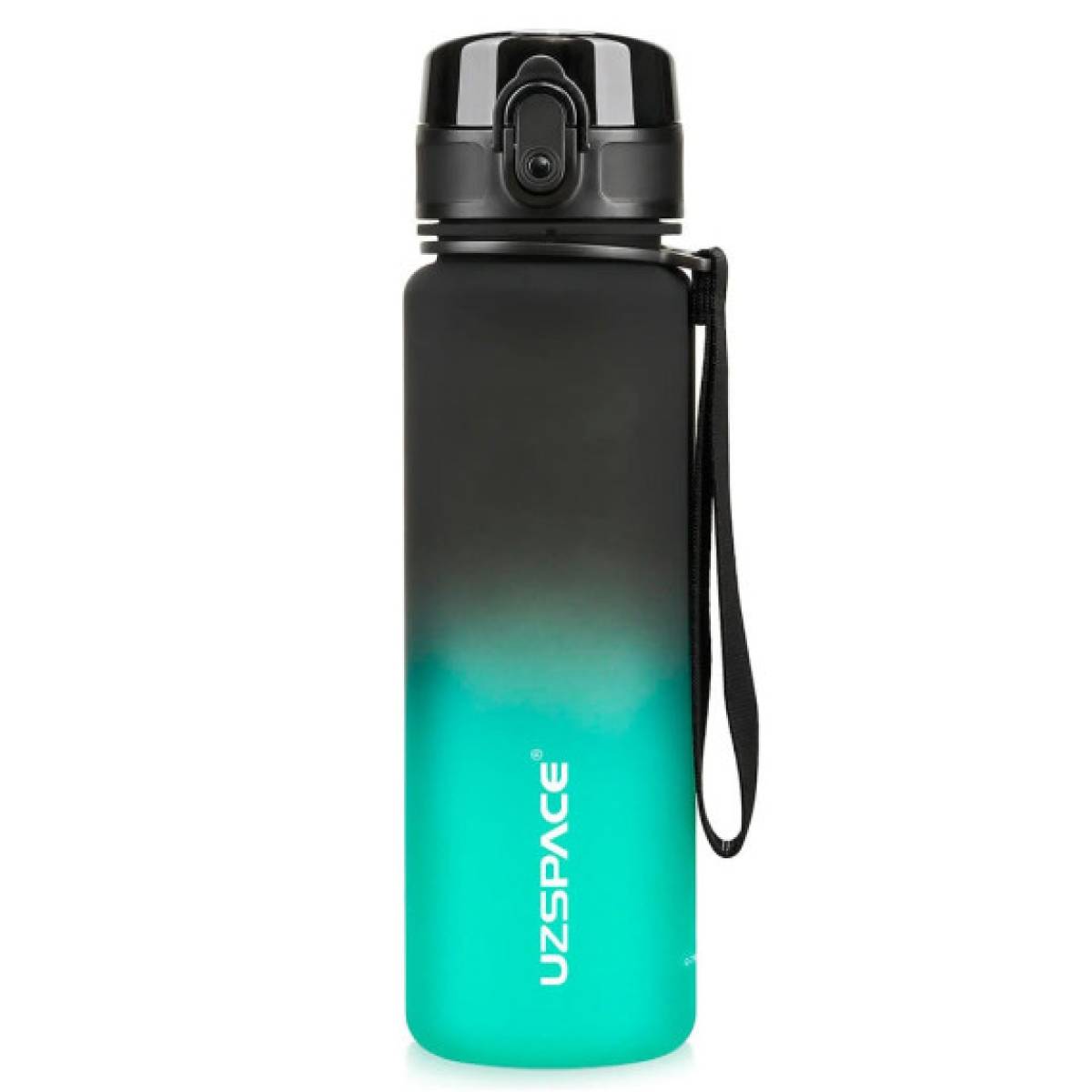 Uzspace Plastic Water Bottle Colorful Frosted 1000ml Tritan Bpa Free #3038 Black And Green.