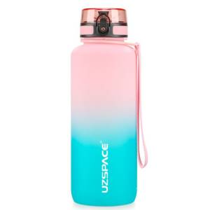 Uzspace Plastic Water Bottle Colorful Frosted 1500ml Tritan Bpa Free #3056 Pink And Cyan.