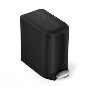 Simplehuman 10L Butterfly Step Can, Matte Black Steel
