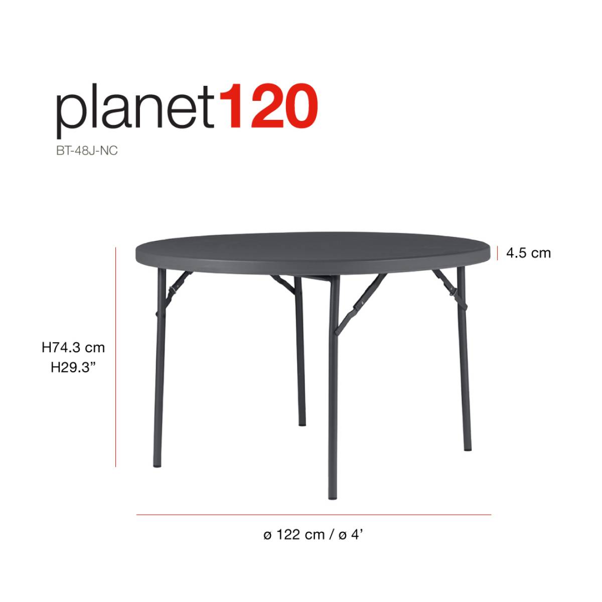 New Zown Planet120 Foldable Round Table