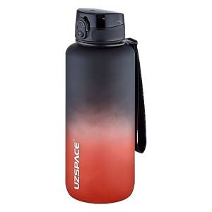 Uzspace Plastic Water Bottle Colorful Frosted 1500ml Tritan Bpa Free #3056 Black And Red.