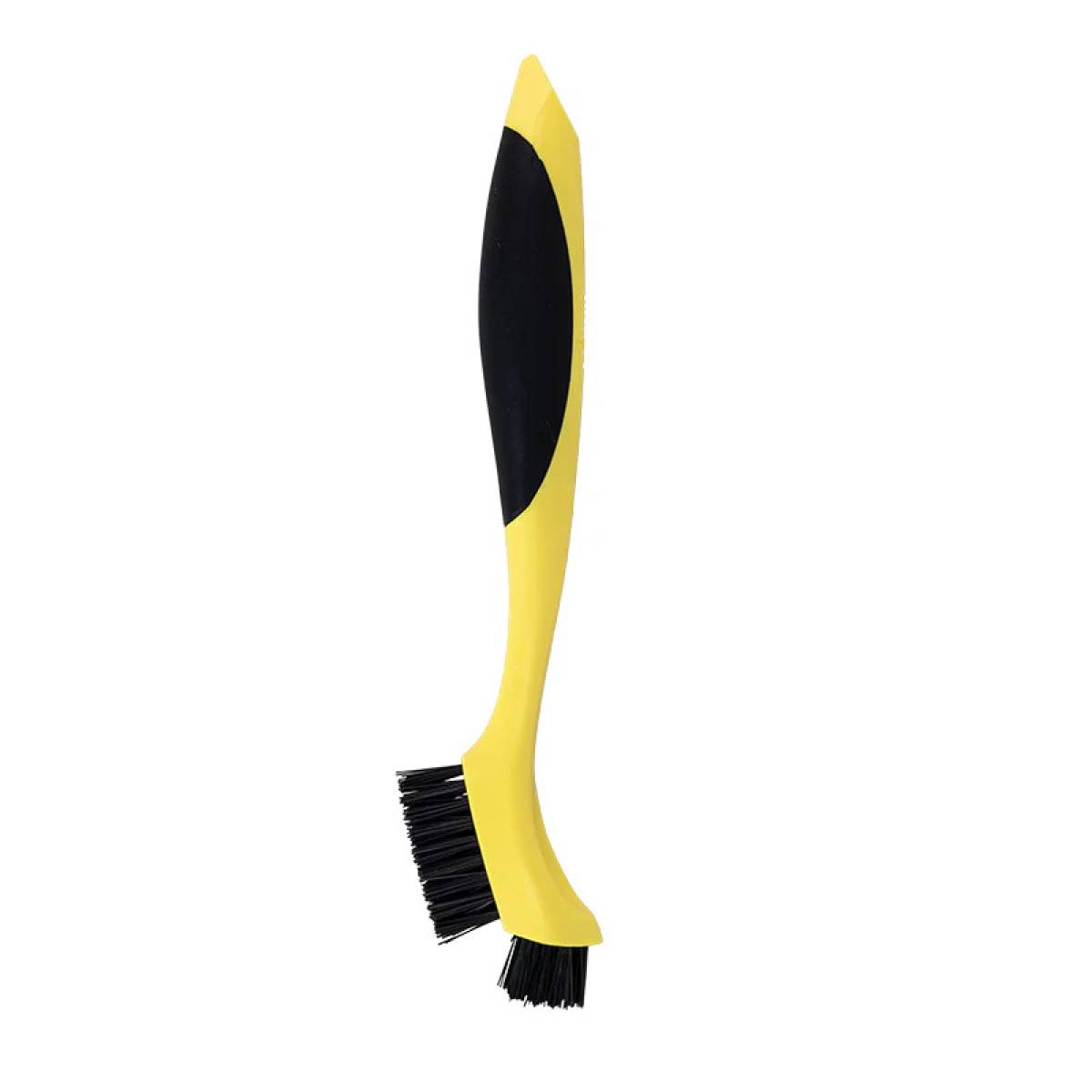 Lodge Corner Groove Cleaning Brush with Two Nylon Brush Heads, Fits Narrow Spaces, to Clean Cast Iron or Ridged Cookware