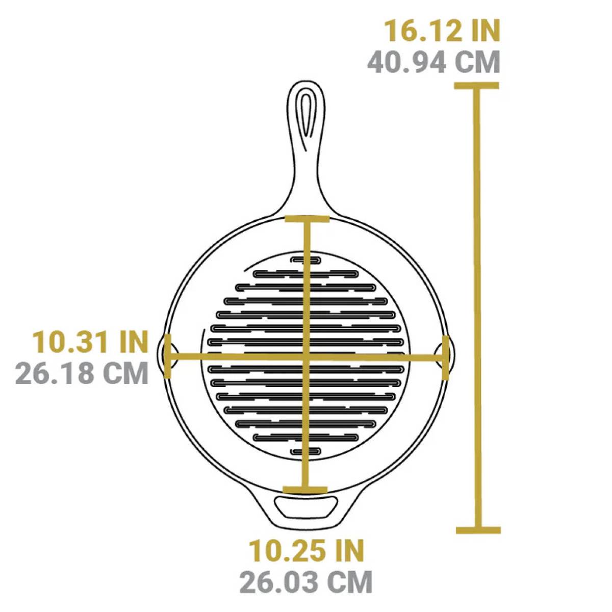 LODGE 26Cm Seasoned Cast Iron Grill Pan