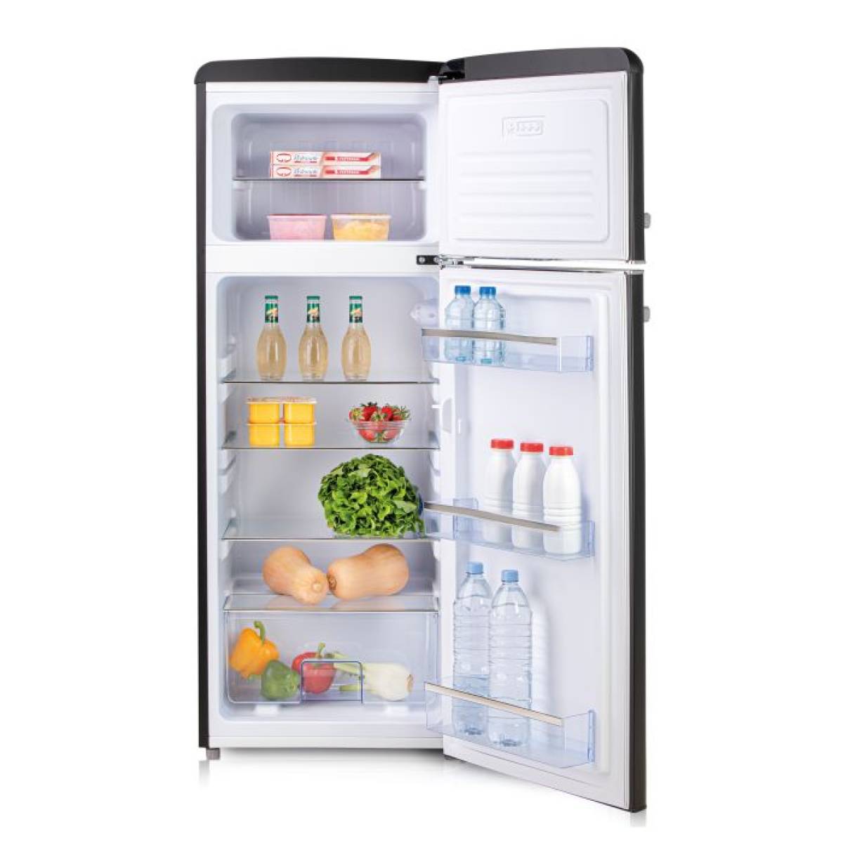 Domo Retro Fridge-freezer - D - 206 L - Black
