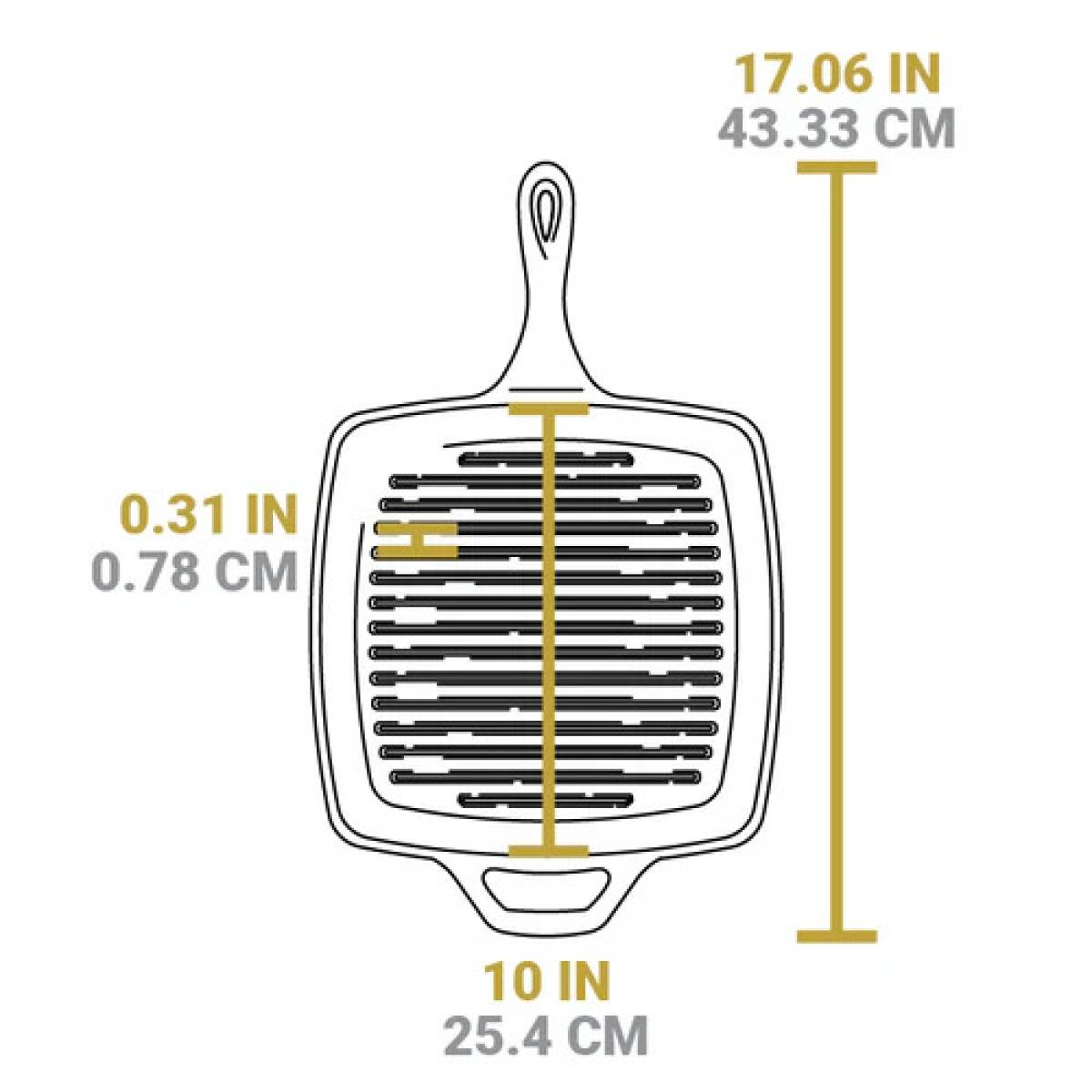 Lodge Wildlife Series 26.70cm Square Cast Iron Fish Grill Pan