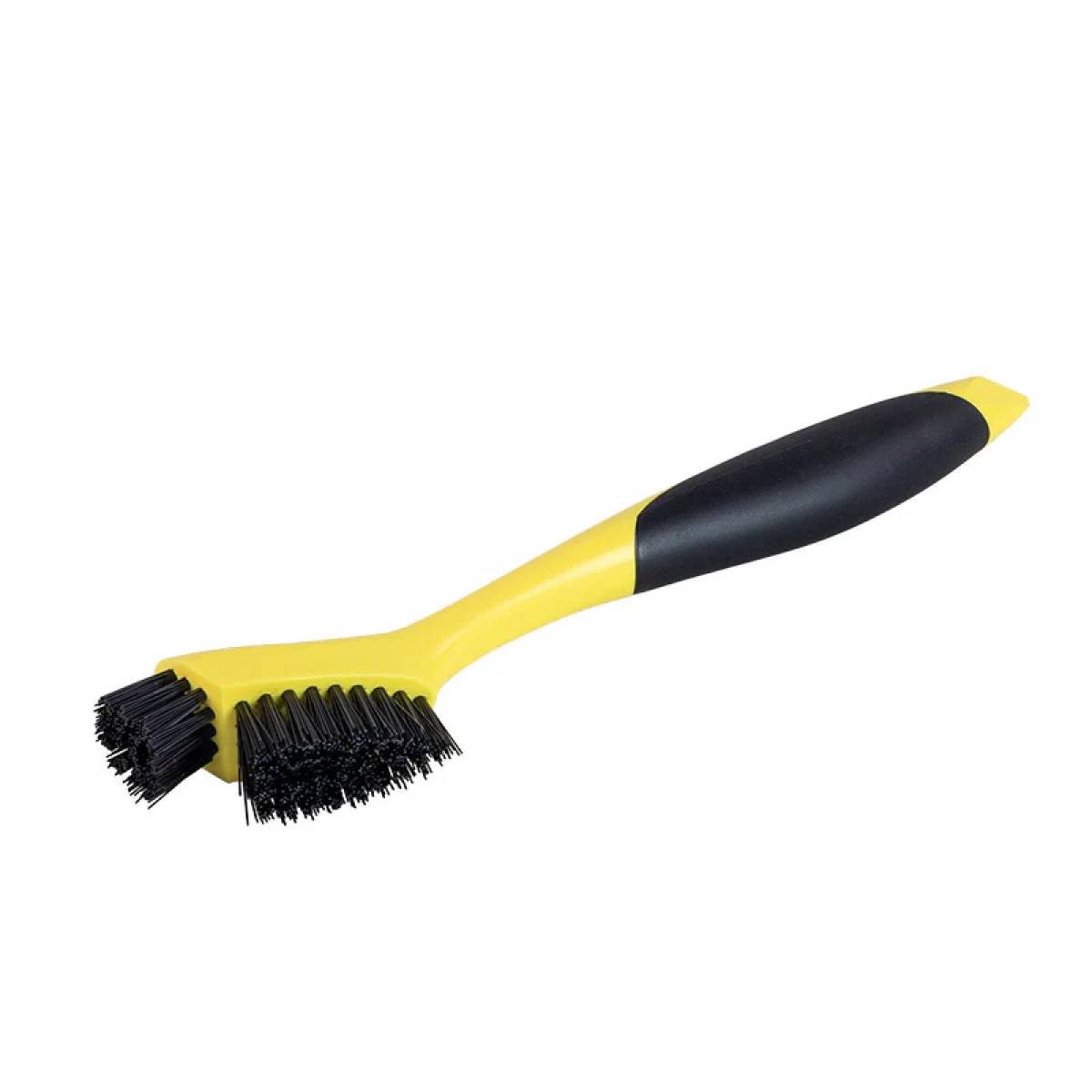 Lodge Corner Groove Cleaning Brush with Two Nylon Brush Heads, Fits Narrow Spaces, to Clean Cast Iron or Ridged Cookware