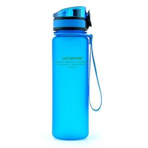 Uzspace Plastic Water Bottle Colorful Frosted 650ml Tritan Bpa Free #3037 Blue.