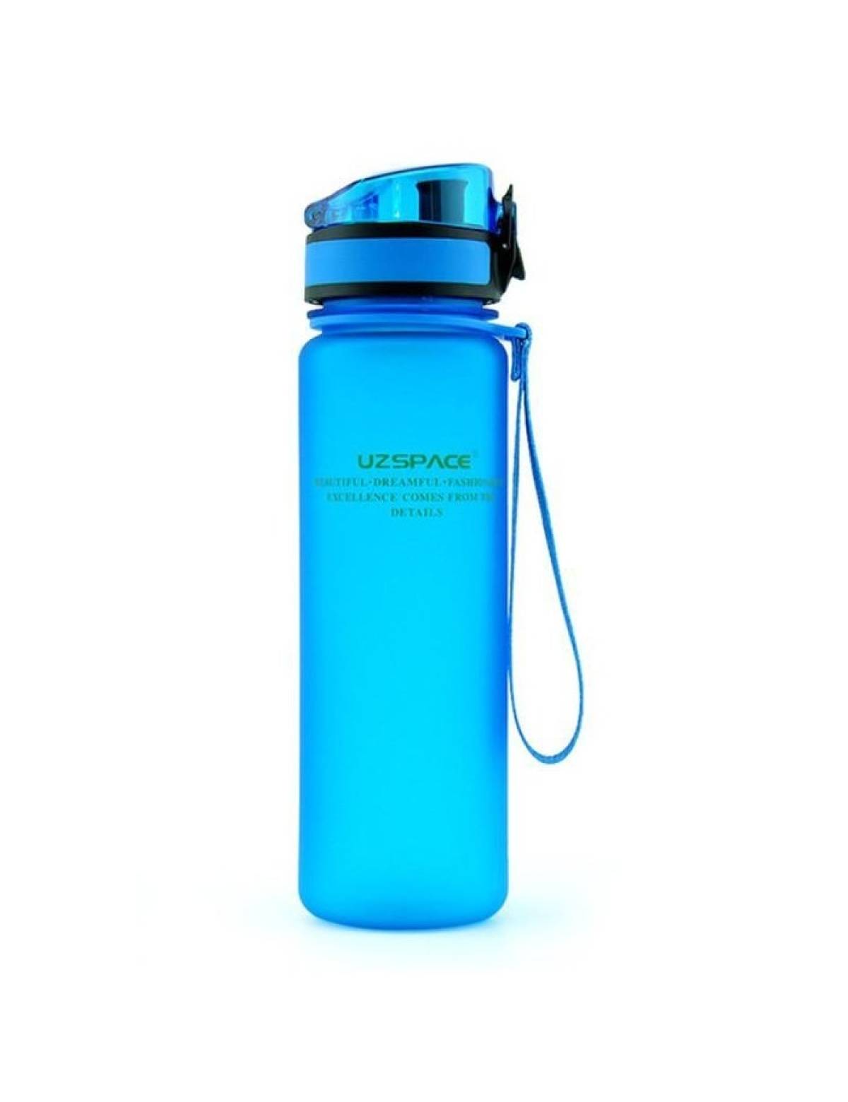 Uzspace Plastic Water Bottle Colorful Frosted 650ml Tritan Bpa Free #3037 Blue.