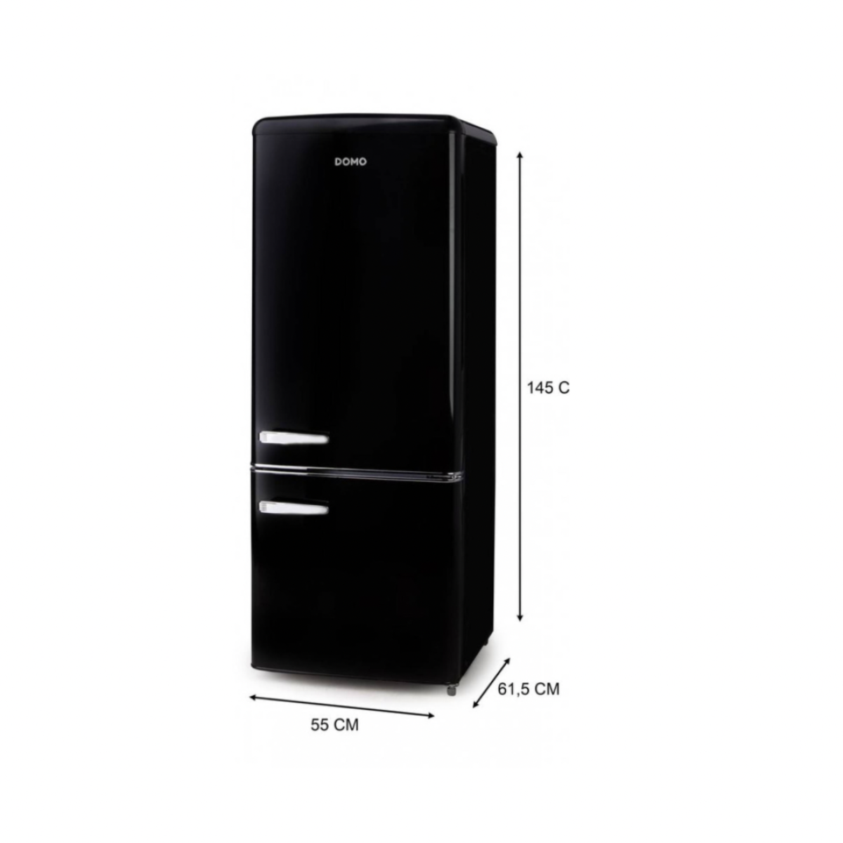 Domo Retro Fridge-freezer - D - 191 L - Black