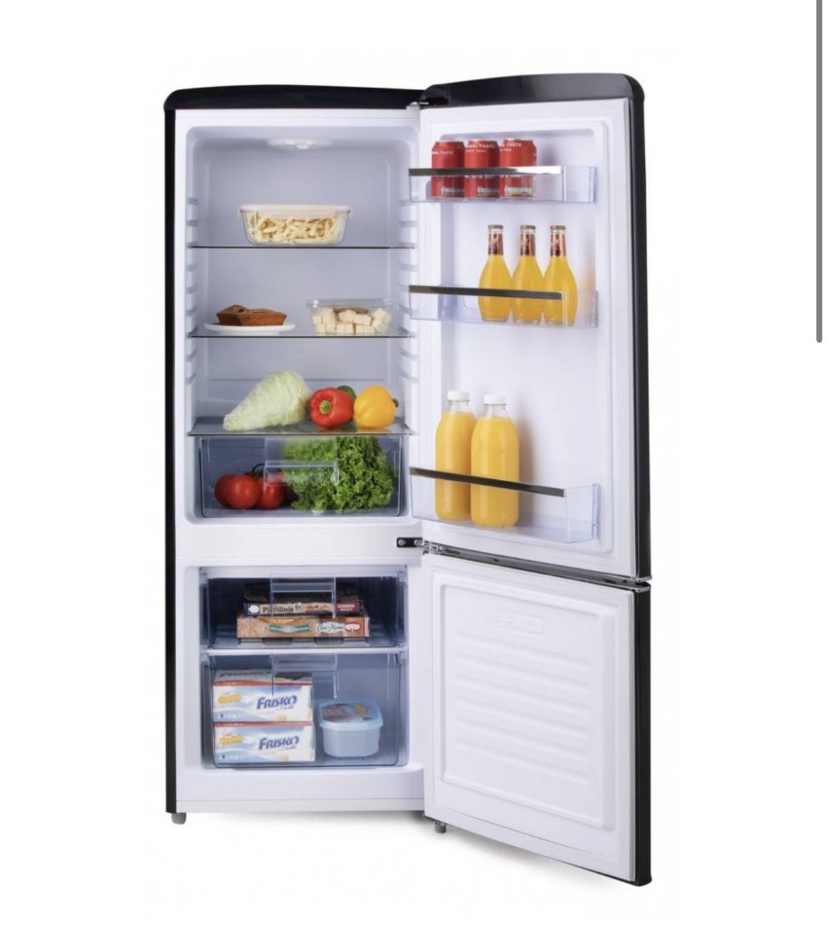 Domo Retro Fridge-freezer - D - 191 L - Black