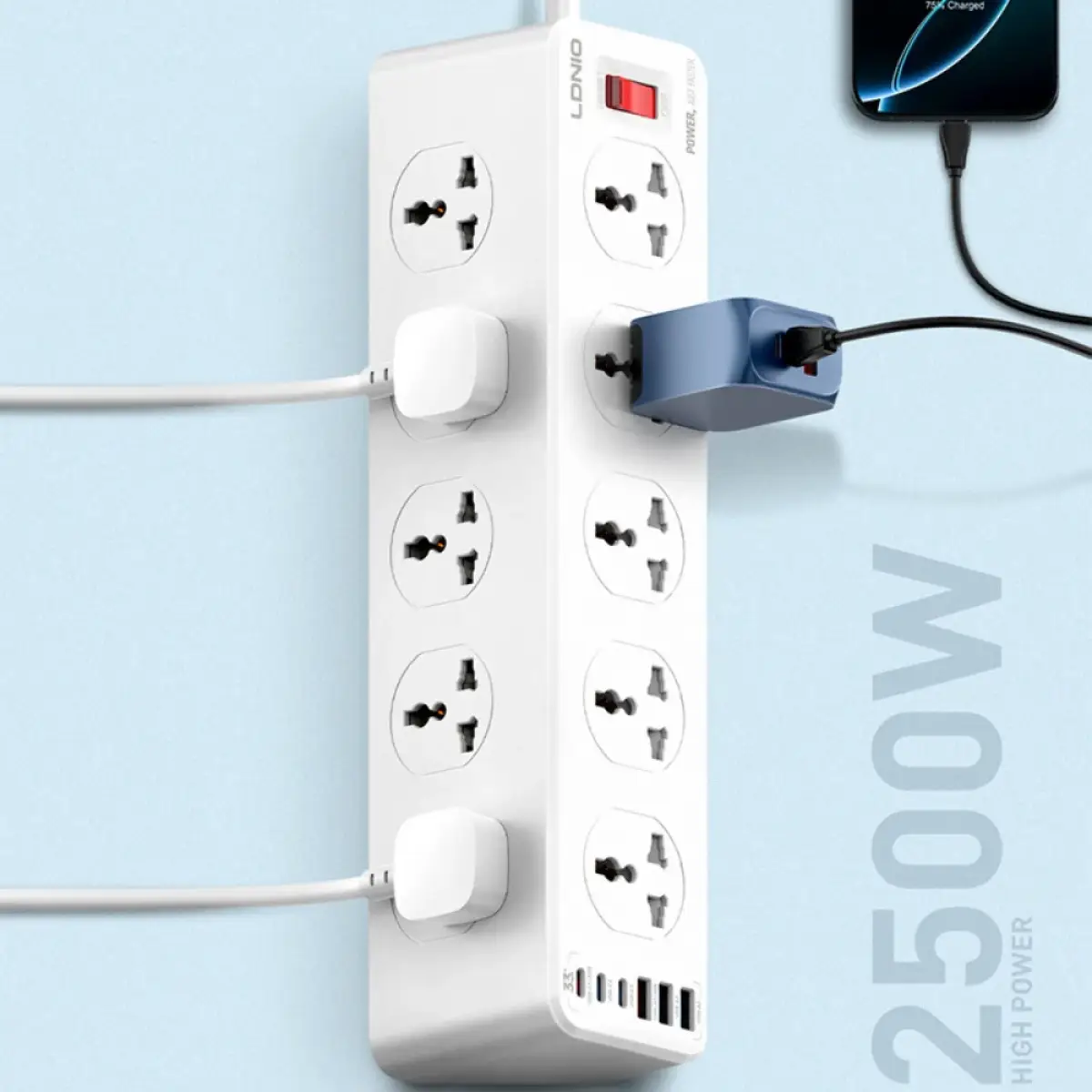 LDNIO 2500W Power Strip PD20W SC10610C