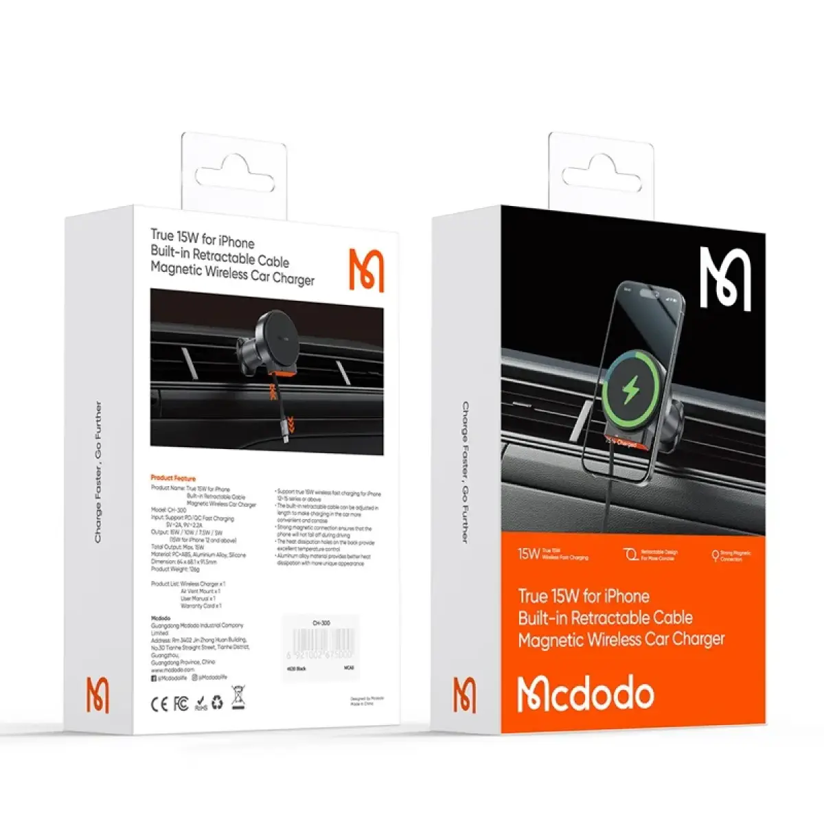 Mcdodo 15W Retractable Car Charger
