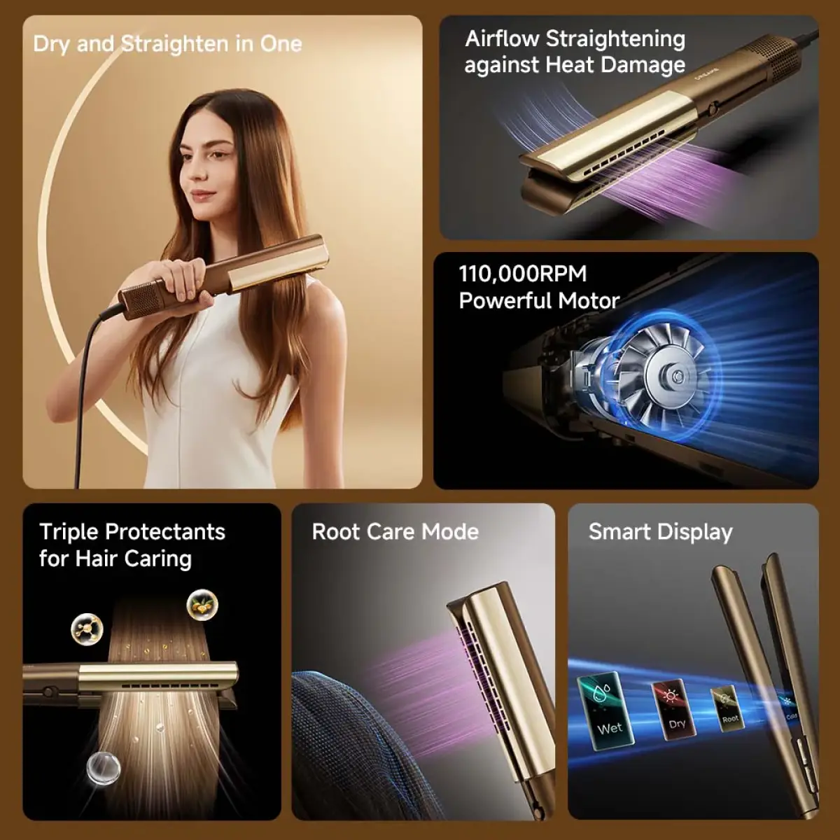 Dreame  293074 Aero Straight Gold Straightner