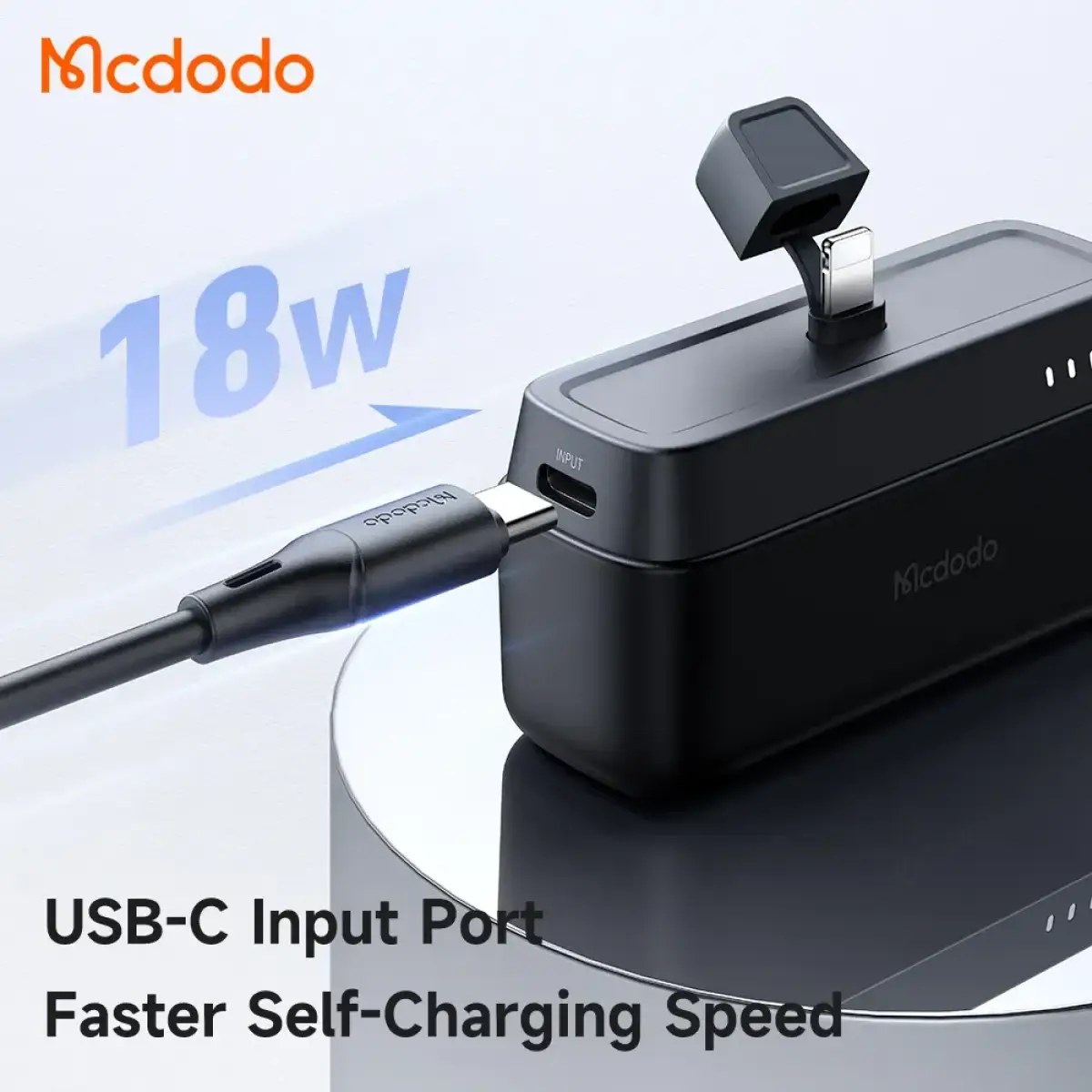 Mcdodo MC-6282 20W 5000mAh Power Bank Built-in Lightning Connector