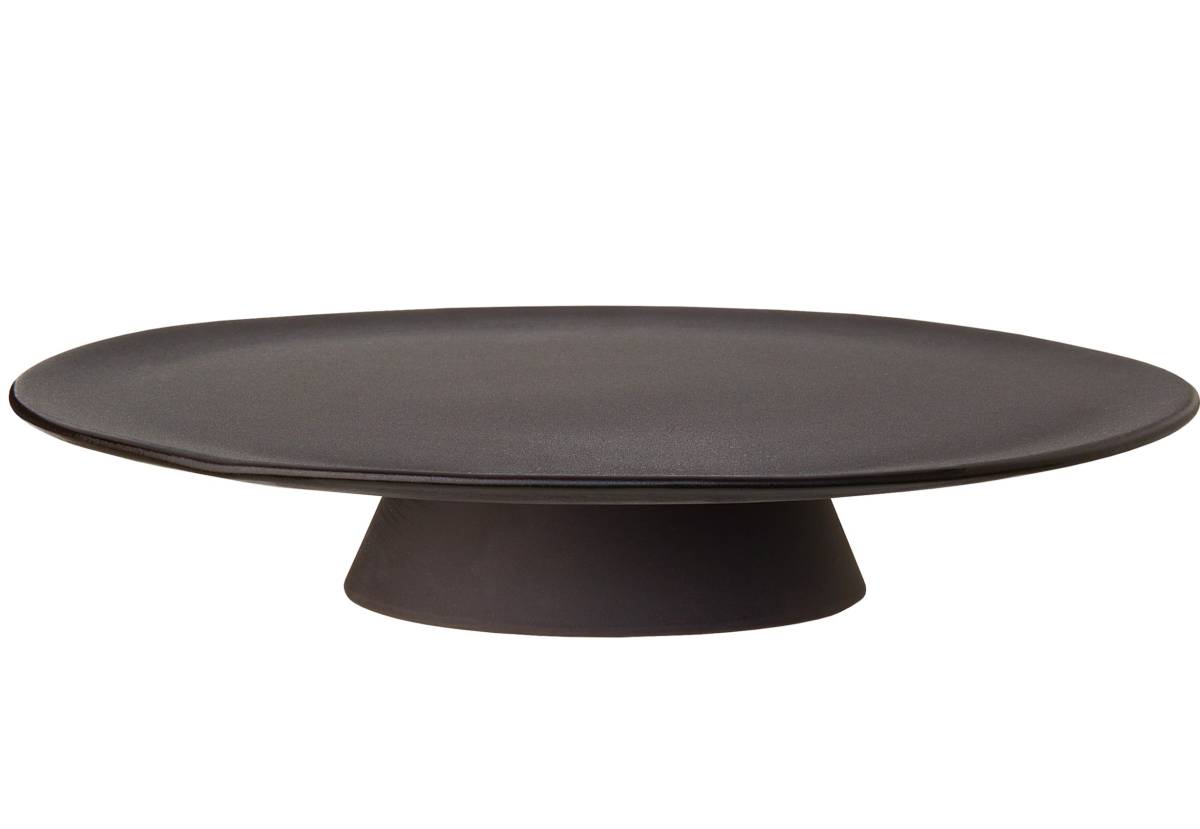 Cakeserver On Foot Aida Raw Titanium Black 34cm
