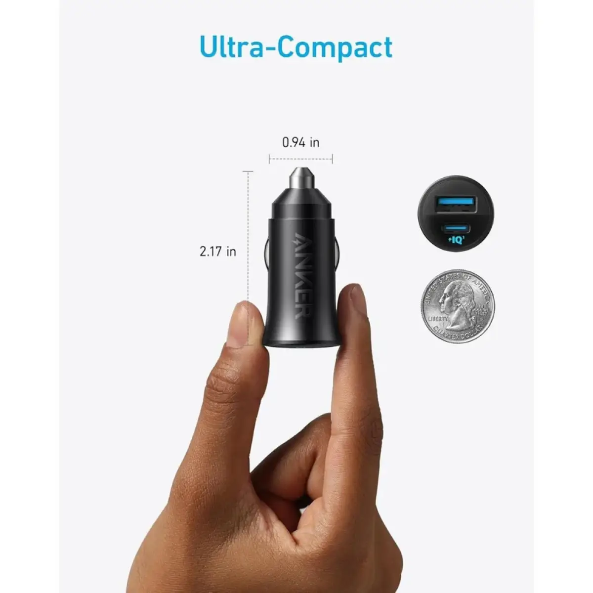 Anker 30W Ultra Compact Dual Port Car Charger