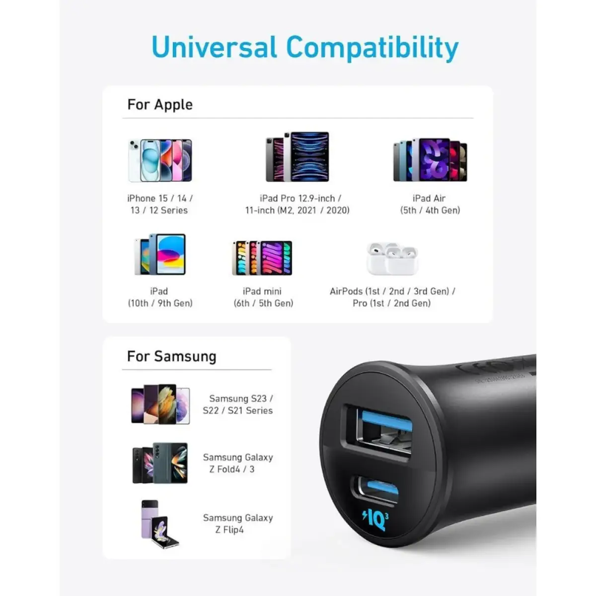 Anker 30W Ultra Compact Dual Port Car Charger