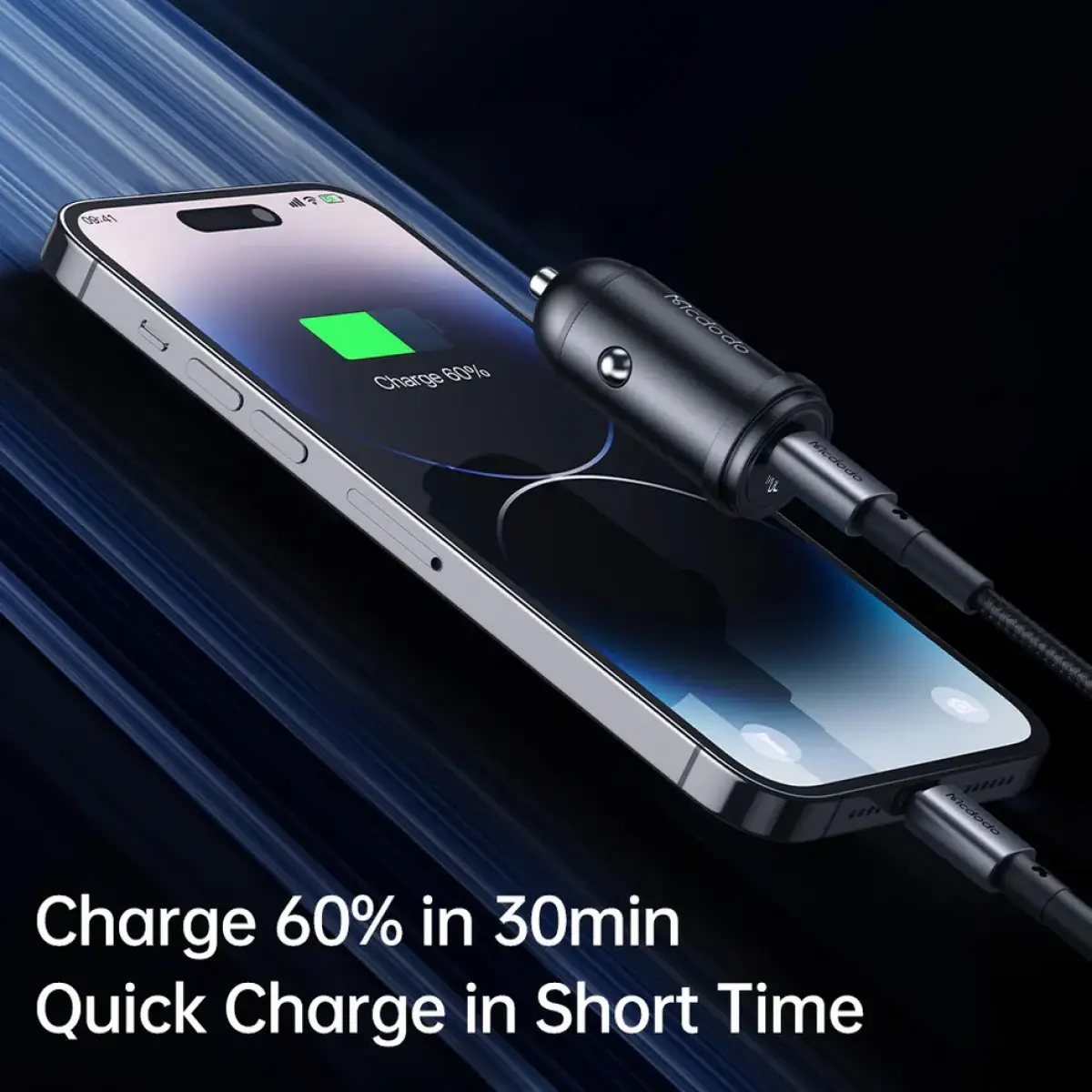 Mcdodo CC-7492 PD30W Fast Car Charger Kit (USB-C to Lightning)