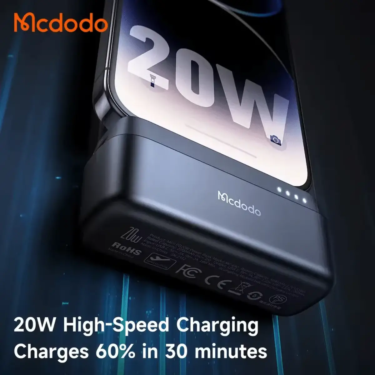 Mcdodo MC-6282 20W 5000mAh Power Bank Built-in Lightning Connector
