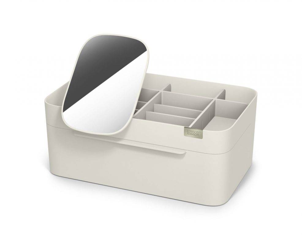 Joseph Joseph Viva Pedestal Mirror With Cosmetic Organiser, Large
