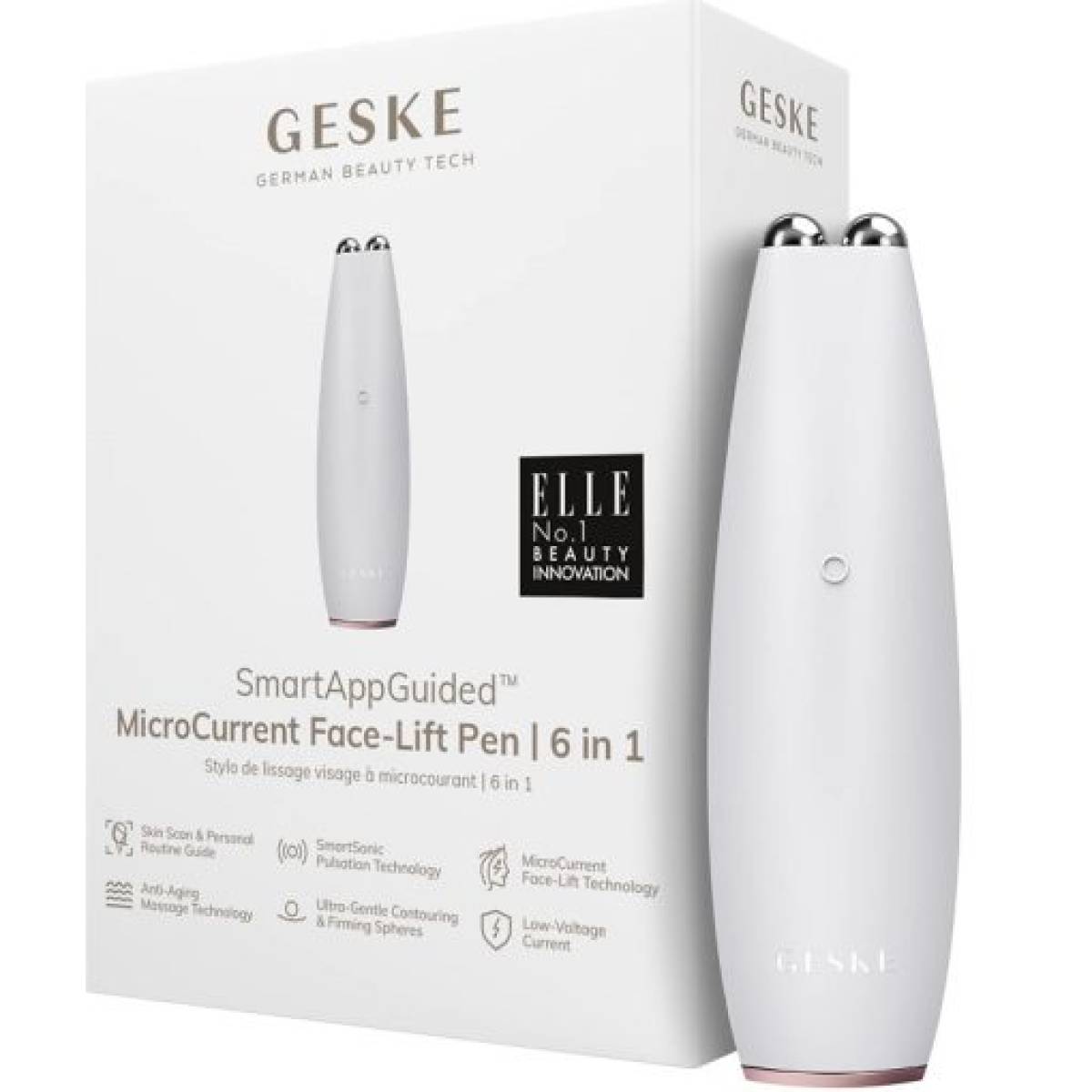 GESKE 000013 MicroCurrent & MicroDermabrasion Face-Lift Pen | 6 in 1