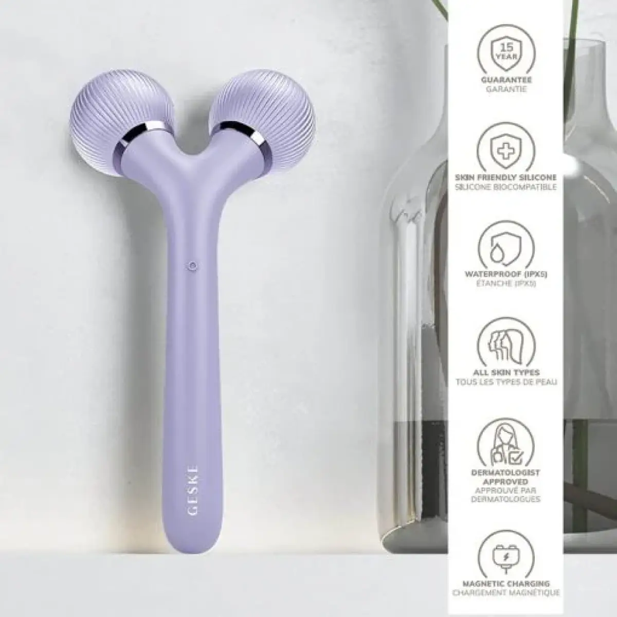 GESKE 000041 Derma Roller Sonic Facial & Body Roller | 4 in 1