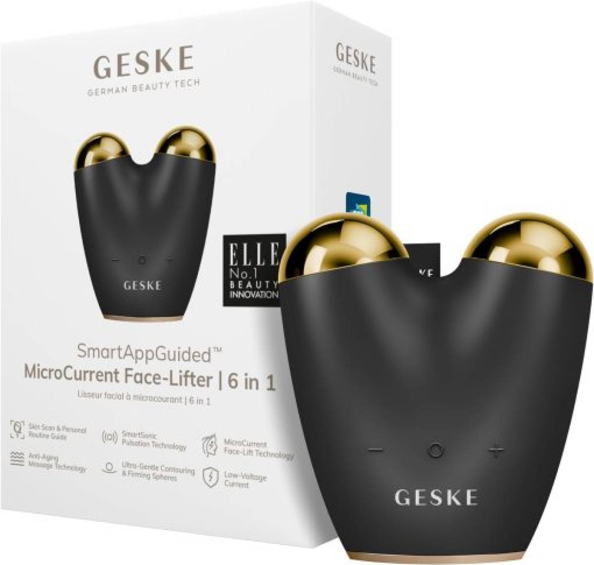 GESKE 000015 MicroCurrent & MicroDermabrasion Face-Lifter | 6 in 1