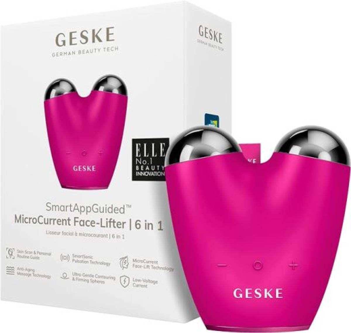 GESKE 000015 MicroCurrent & MicroDermabrasion Face-Lifter | 6 in 1