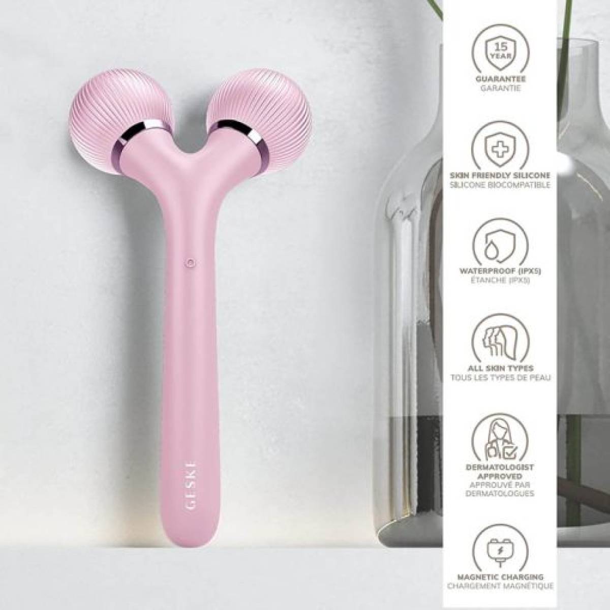 GESKE 000041 Derma Roller Sonic Facial & Body Roller | 4 in 1