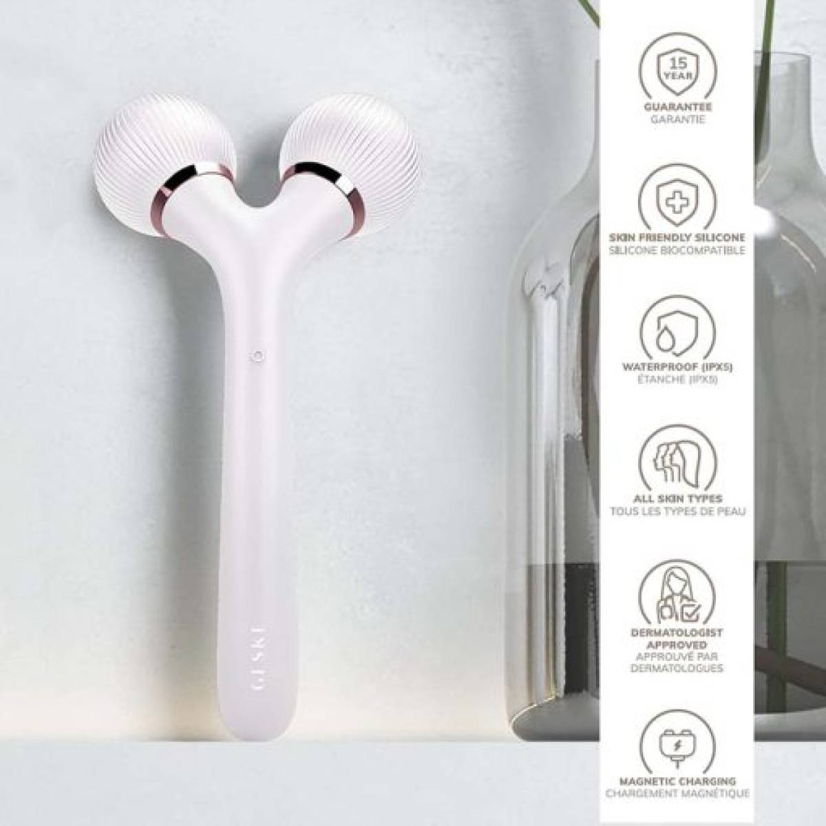 GESKE 000041 Derma Roller Sonic Facial & Body Roller | 4 in 1