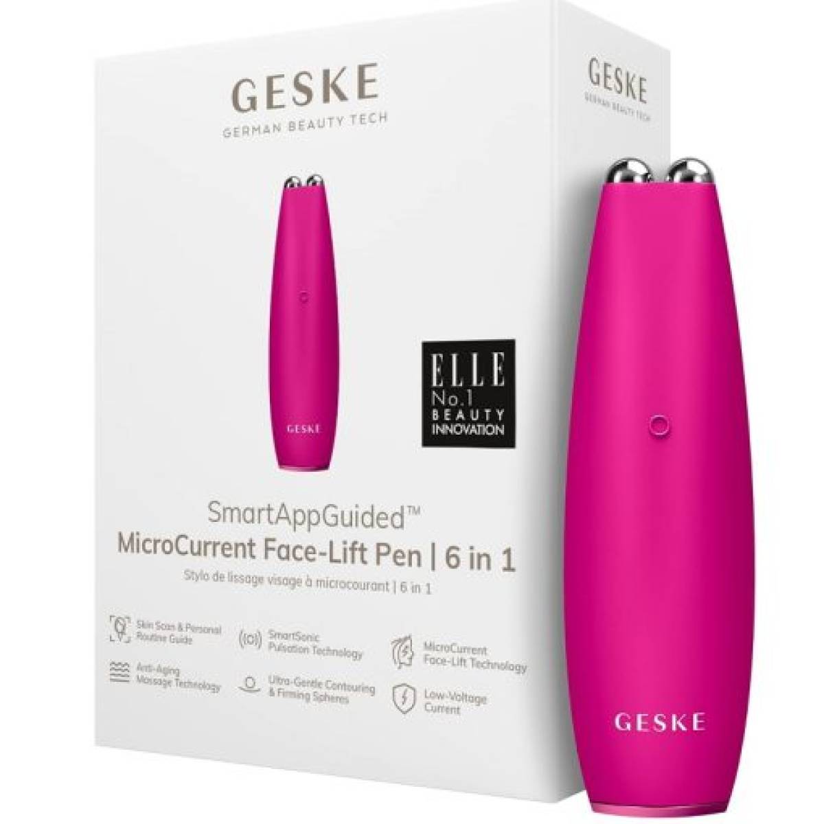 GESKE 000013 MicroCurrent & MicroDermabrasion Face-Lift Pen | 6 in 1
